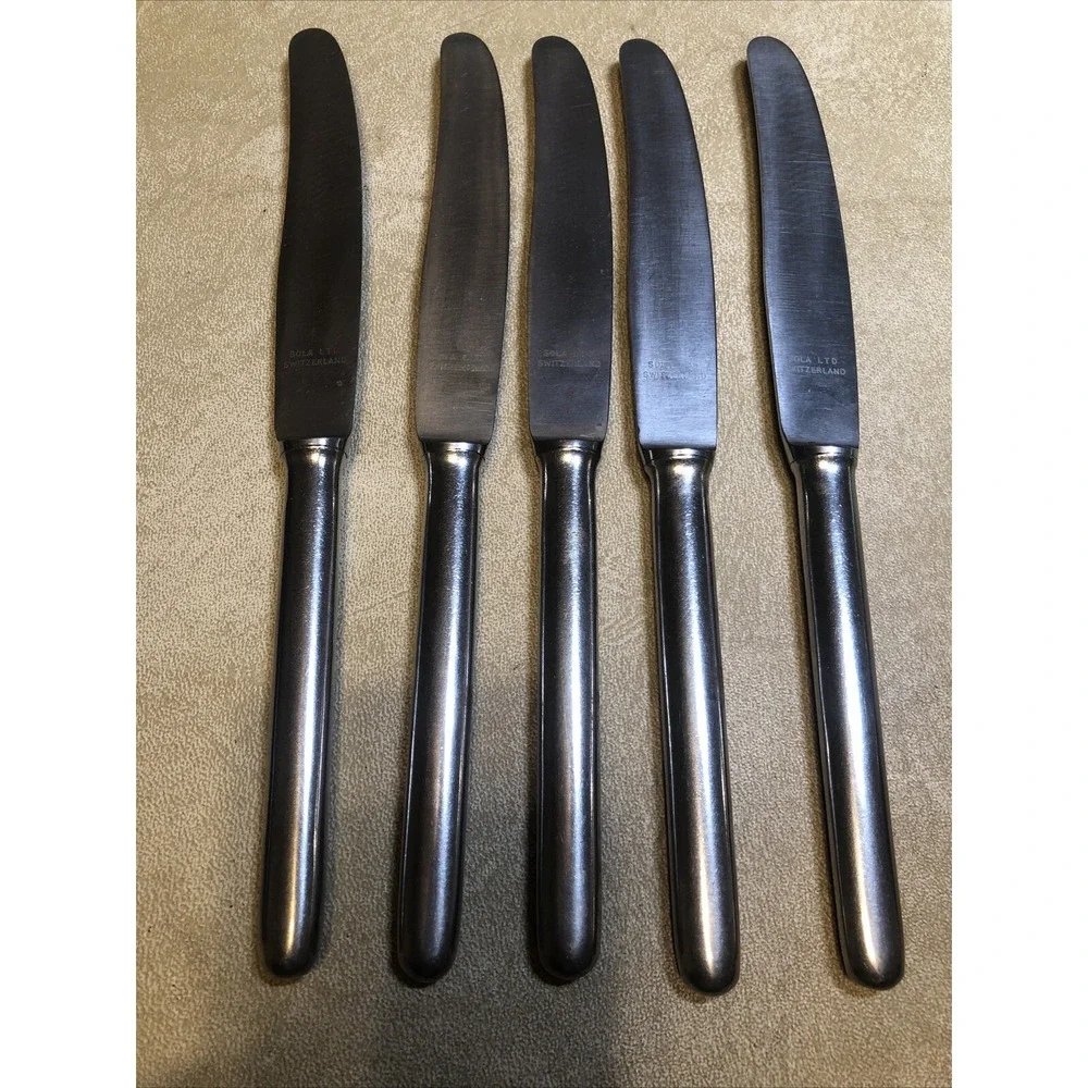 QUALITY SOLA SWISS SWITZERLAND STAINLESS STEEL 5 PCS KNIVES‎